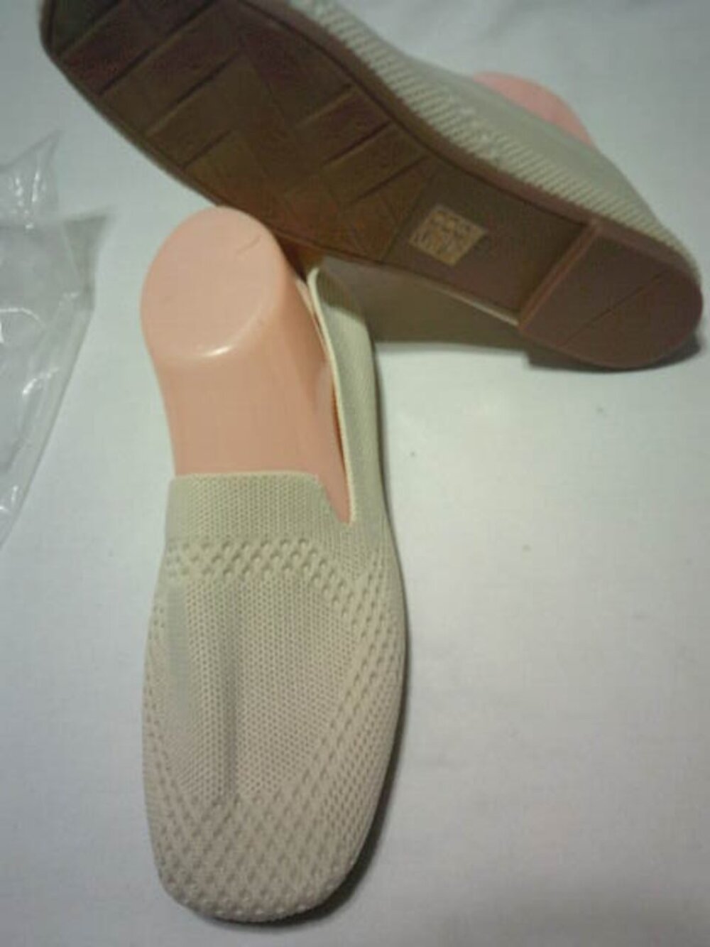 NEW EASY SPIRIT SQUARE TOE CANVAS BALLET FLATS SHOES SIZE 9.5 BEIGE 👩🥿